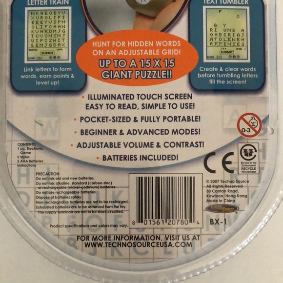 2007 Techno Source Pocket-Sized ILLUMINATED WORD Touch Screen Word Game New - Picture 9 of 10